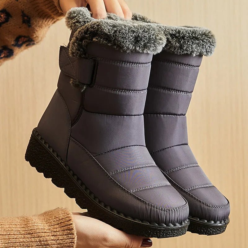 Damen Winterstiefel 2025 – Knöchelstiefel mit Pelz, wasserdicht & warm - flohmarkt-deutschland.shop