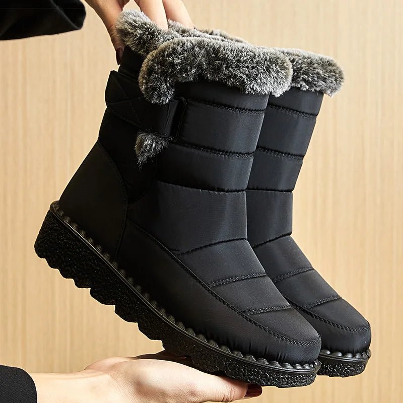 Damen Winterstiefel 2025 – Knöchelstiefel mit Pelz, wasserdicht & warm - flohmarkt-deutschland.shop
