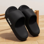 Damen Wolken-Hausschuhe – Plateau-Sandalen mit weicher Sohle & Briefdruck - flohmarkt-deutschland.shop