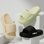 Damen Wolken-Hausschuhe – Plateau-Sandalen mit weicher Sohle & Briefdruck - flohmarkt-deutschland.shop