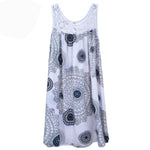 Damenbekleidung, Sommer, ärmelloses Leibchenkleid, Spitzendruck, ärmellos, große Schaukel, lockeres sexy Kleid, langer Rock, Übergröße - flohmarkt-deutschland.shop