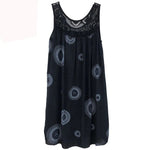 Damenbekleidung, Sommer, ärmelloses Leibchenkleid, Spitzendruck, ärmellos, große Schaukel, lockeres sexy Kleid, langer Rock, Übergröße - flohmarkt-deutschland.shop