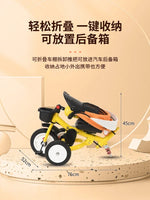 Das Dreirad kann gefaltet, zurück gelehnt und sitzend werden, und das Fahrrad kann von Hand geschoben werden - flohmarkt-deutschland.shop
