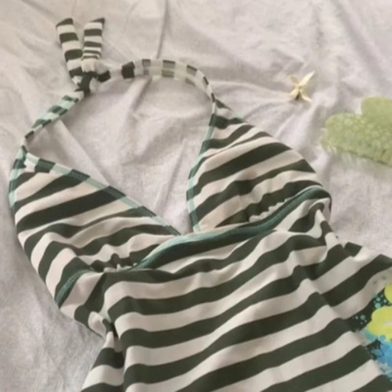 Y2k Cutie Harajuku Sexy neck hanging vest suspender E-girl Women's 2025 European American Backless slim Summer Bodycon Vest sets