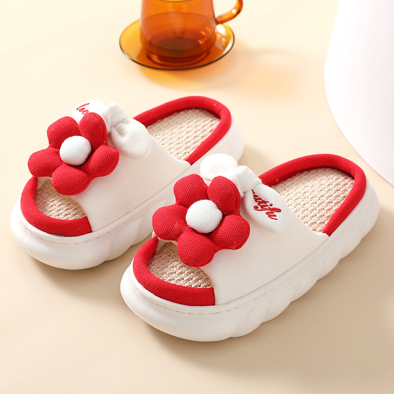 Non-slip Thick Bottom Cotton Linen Slippers