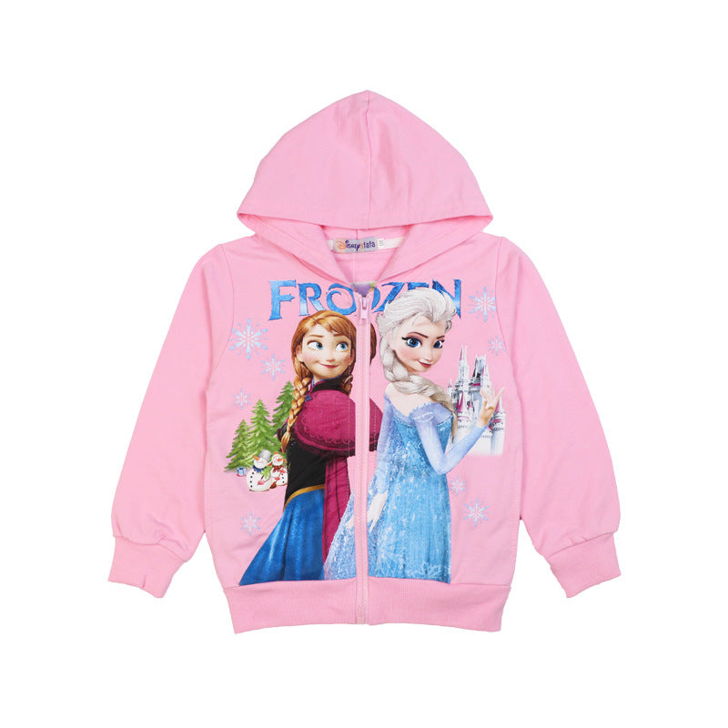 2023 Girls' Cotton Jacket with Hood for Spring and Autumn