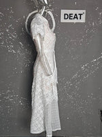 DEAT Elegantes Kleid Spitze Gaze Gespleißt Einfarbig Umlegekragen Kurzarm Schlanke frauen Kleider 2025, Frühjahr Neue 15DZ285 - flohmarkt-deutschland.shop