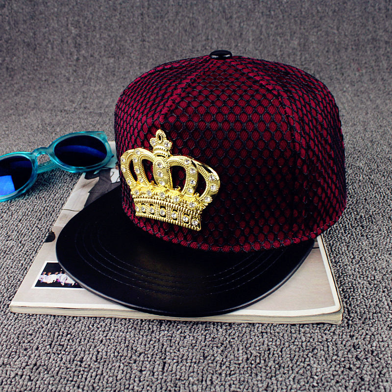 Baseball Cap with Crown Metal Logo for Hip Hop Style