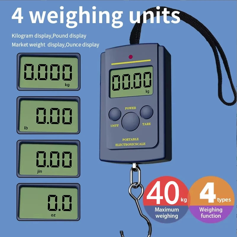1PC Multifunctional Mini 40kg/10g Electronic Hanging Fishing Luggage Balanca Portable Digital Handy Pocket Weight Hook Scale