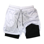 Doppelschichtige Fitness-Shorts für Herren, für Fitness, Fitnessstudio, Training, 2-in-1-Sport-Shorts, schnell trocknend, Workout, Joggen, Doppeldeck, Sommer - flohmarkt-deutschland.shop