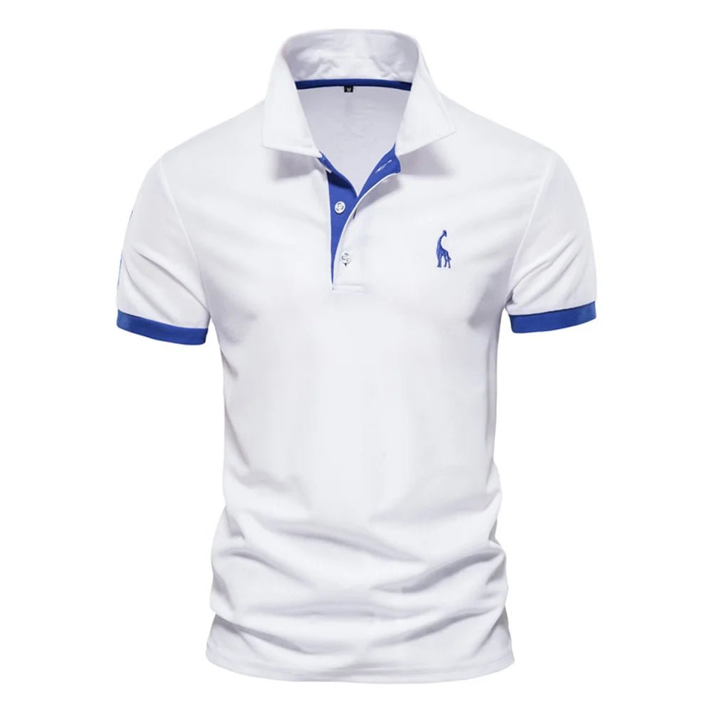 Dropshipping Polo Giraffe Shirt Men Quality Embroidery Summer Short Sleeve Polo Casual Business Social Mens Polos BR Size - flohmarkt-deutschland.shop