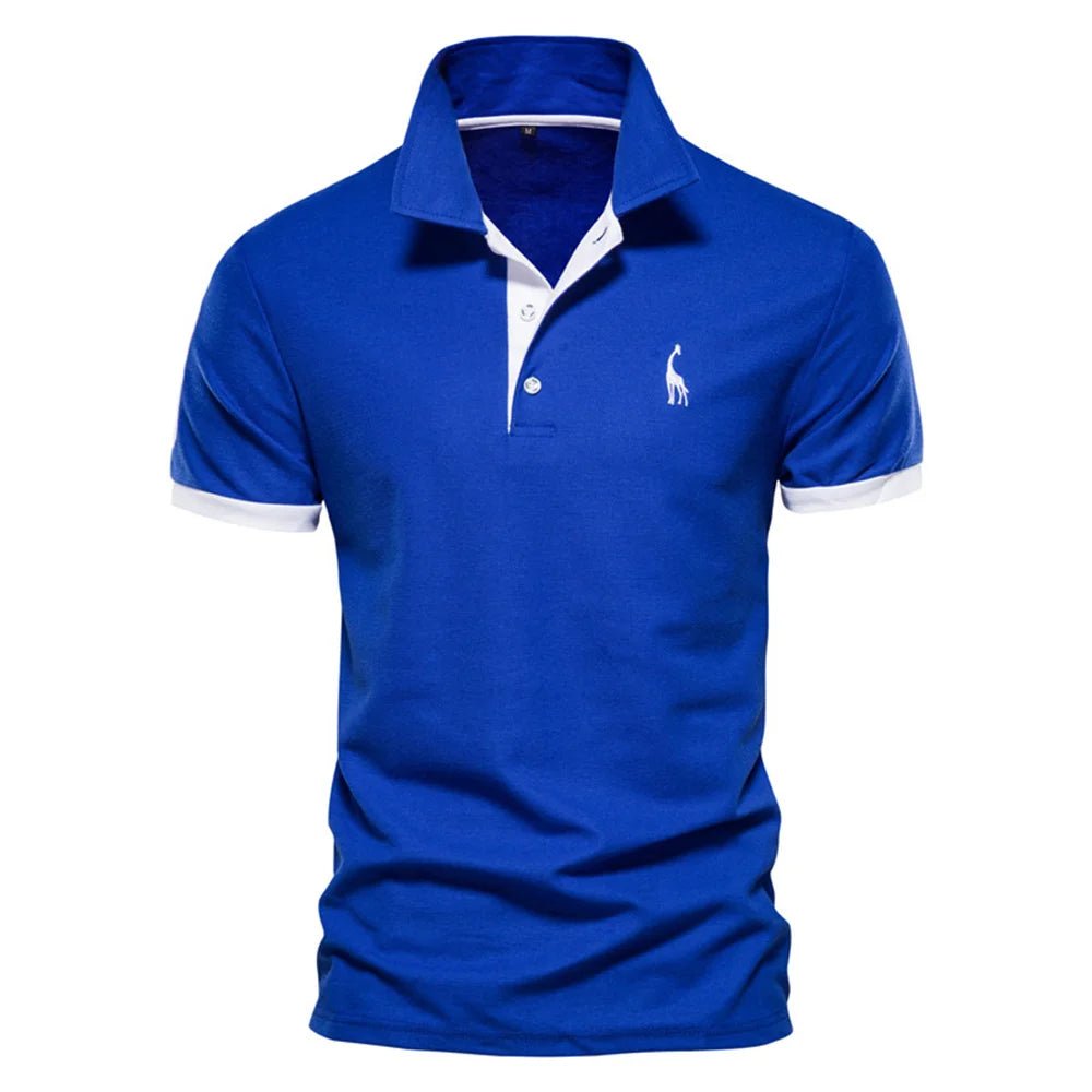 Dropshipping Polo Giraffe Shirt Men Quality Embroidery Summer Short Sleeve Polo Casual Business Social Mens Polos BR Size - flohmarkt-deutschland.shop