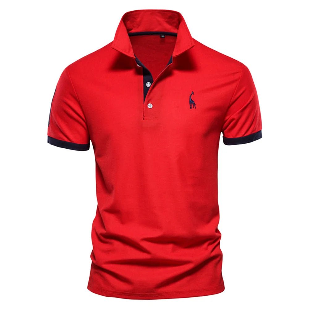 Dropshipping Polo Giraffe Shirt Men Quality Embroidery Summer Short Sleeve Polo Casual Business Social Mens Polos BR Size - flohmarkt-deutschland.shop