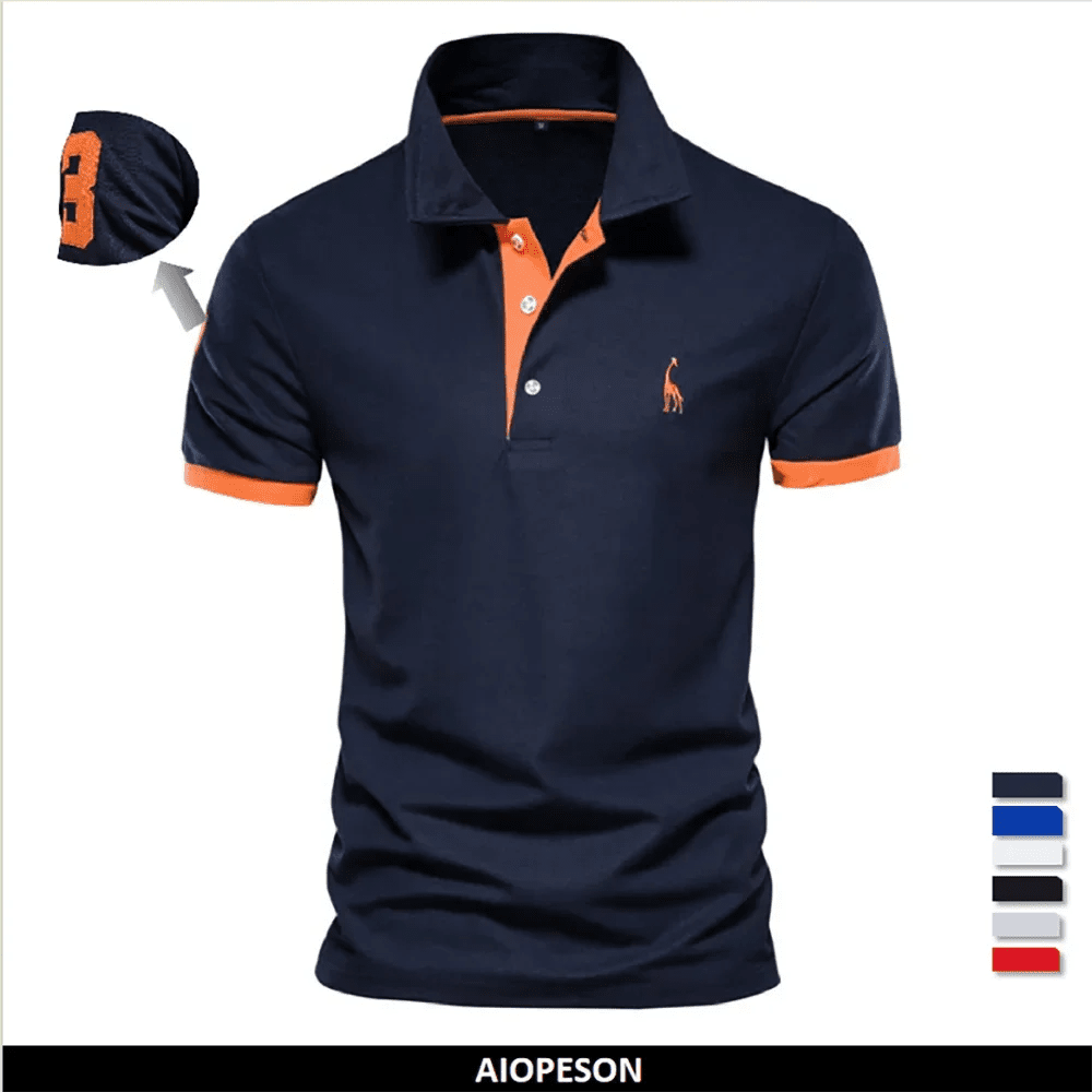 Dropshipping Polo Giraffe Shirt Men Quality Embroidery Summer Short Sleeve Polo Casual Business Social Mens Polos BR Size - flohmarkt-deutschland.shop