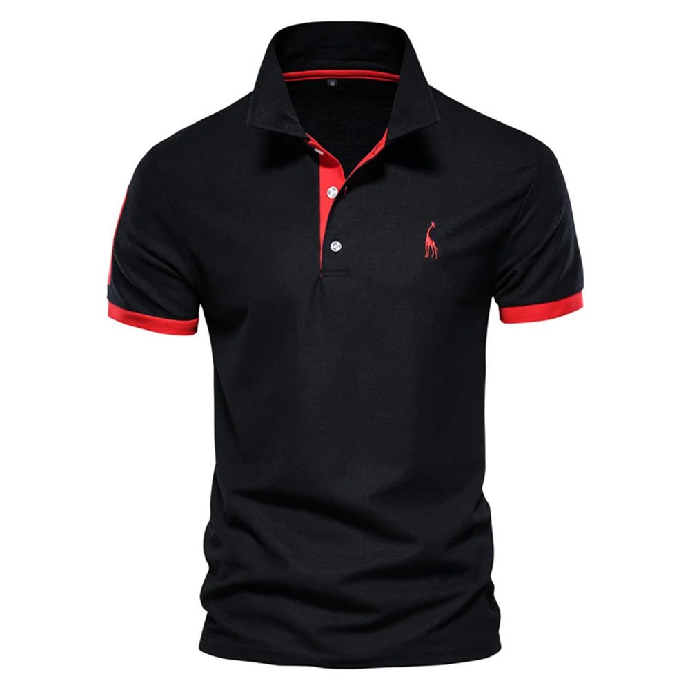 Dropshipping Polo Giraffe Shirt Men Quality Embroidery Summer Short Sleeve Polo Casual Business Social Mens Polos BR Size - flohmarkt-deutschland.shop