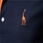 Dropshipping Polo Giraffe Shirt Men Quality Embroidery Summer Short Sleeve Polo Casual Business Social Mens Polos BR Size - flohmarkt-deutschland.shop