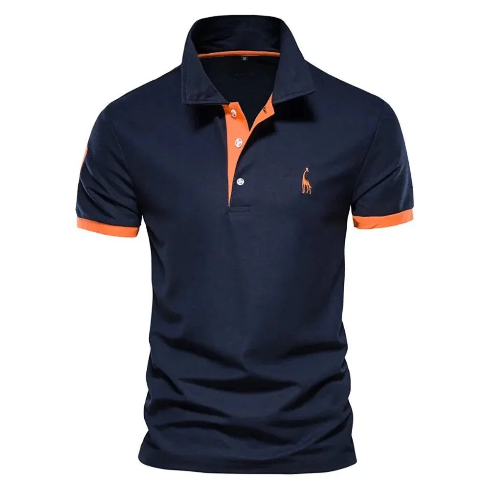 Dropshipping Polo Giraffe Shirt Men Quality Embroidery Summer Short Sleeve Polo Casual Business Social Mens Polos BR Size - flohmarkt-deutschland.shop