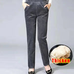 Dünne/Dicke Winter Gefüttert Breite Bein Hosen CasualThicken Warme Baggy Jogginghose Frauen HighWaist Koreanische Lamm Flusen Gerade Pantalones - flohmarkt-deutschland.shop