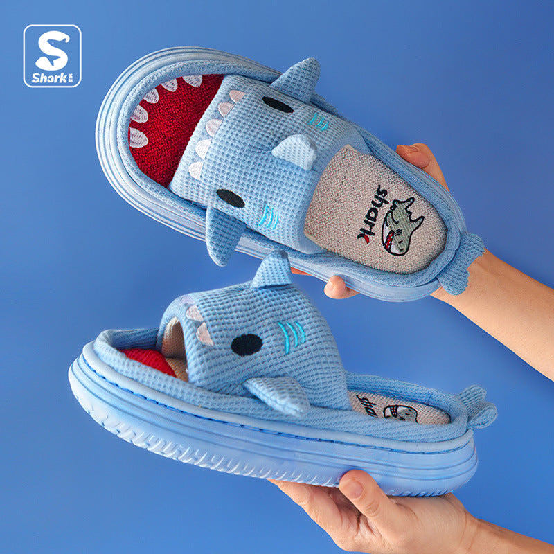 Cute Shark Slippers for Women - Indoor Non-Slip Linen