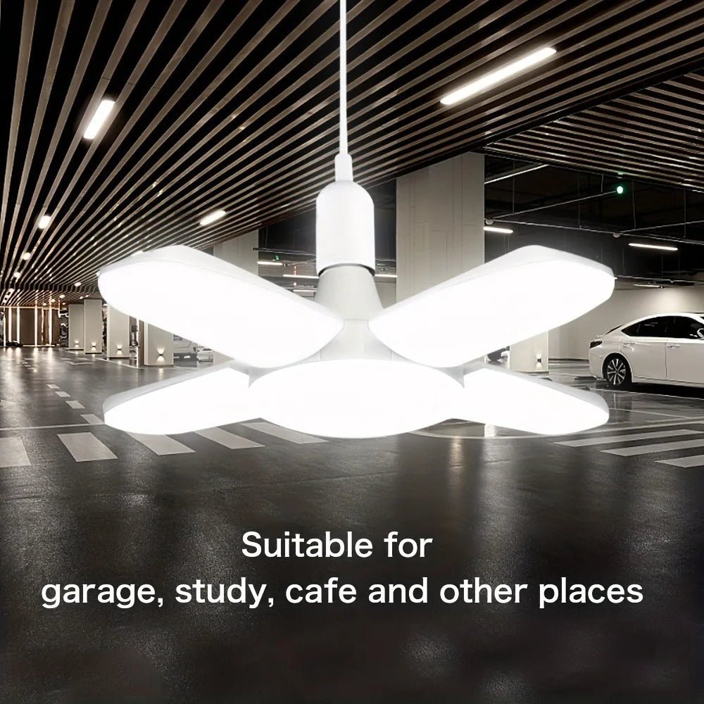E27 Fan Shape Foldable 28W LED Bulb AC220V/110V Deformation for Home Ceiling Lights Warehouse and Garage White Light 6500K Bulb - flohmarkt-deutschland.shop