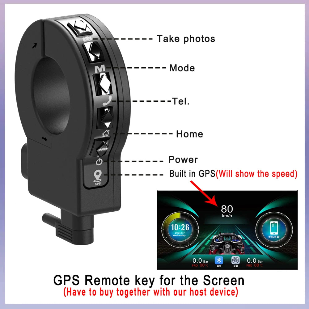 5/7 inch Carplay Motorcycle DVR Navigation GPS Wireless CarPlay Android Auto Airplay Display Screen Portable Moto Monitor IPX7