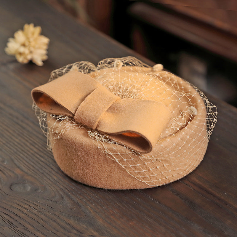 Korean Style Women's Wool Felt Bowler Hat for Winter