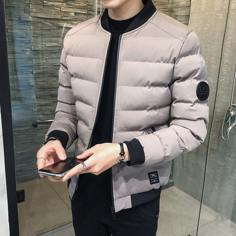 Winter Slim Fit Men's Cotton Jacket with Stand Collar