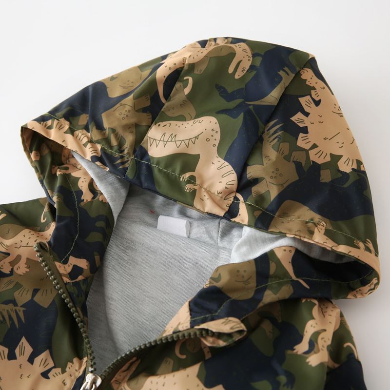 Boys' Casual Hooded Windbreaker Jacket for Spring/Fall