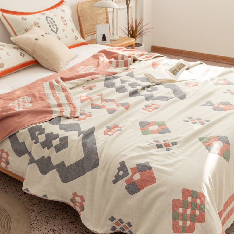 New Cotton Four-Layer Gauze Blanket for Summer Use
