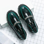 Echt leders chuh für Männer erhöhen atmungsaktive Freizeit lederschuhe Trend grün britische Big Head Schuhe Männer lässige Lederschuhe - flohmarkt-deutschland.shop