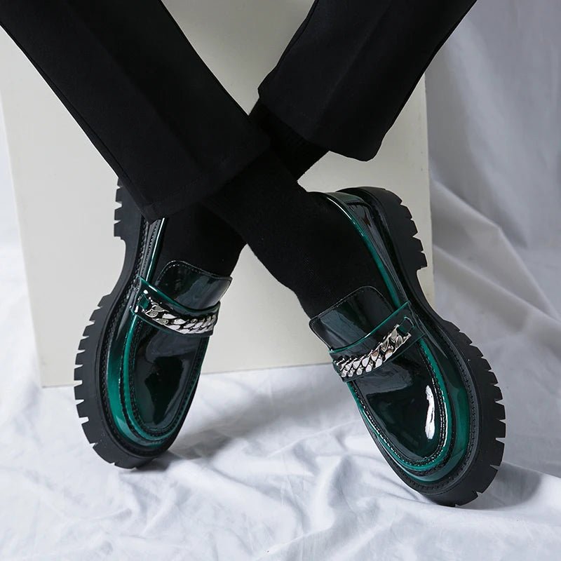 Echt leders chuh für Männer erhöhen atmungsaktive Freizeit lederschuhe Trend grün britische Big Head Schuhe Männer lässige Lederschuhe - flohmarkt-deutschland.shop