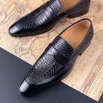 Echtes Leder Schuhe für Männer Kleid Britische Business Party Slip auf Schwarz Punkt Zehe Mode Lässig Formale Anzug Handgemachte Männer Schuhe - flohmarkt-deutschland.shop
