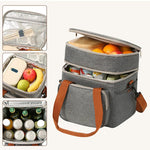 EcoLunch Doppelschichtige Lunch-Tasche Tragbare Isolierte Kühltasche - Große Kapazität - flohmarkt-deutschland.shop