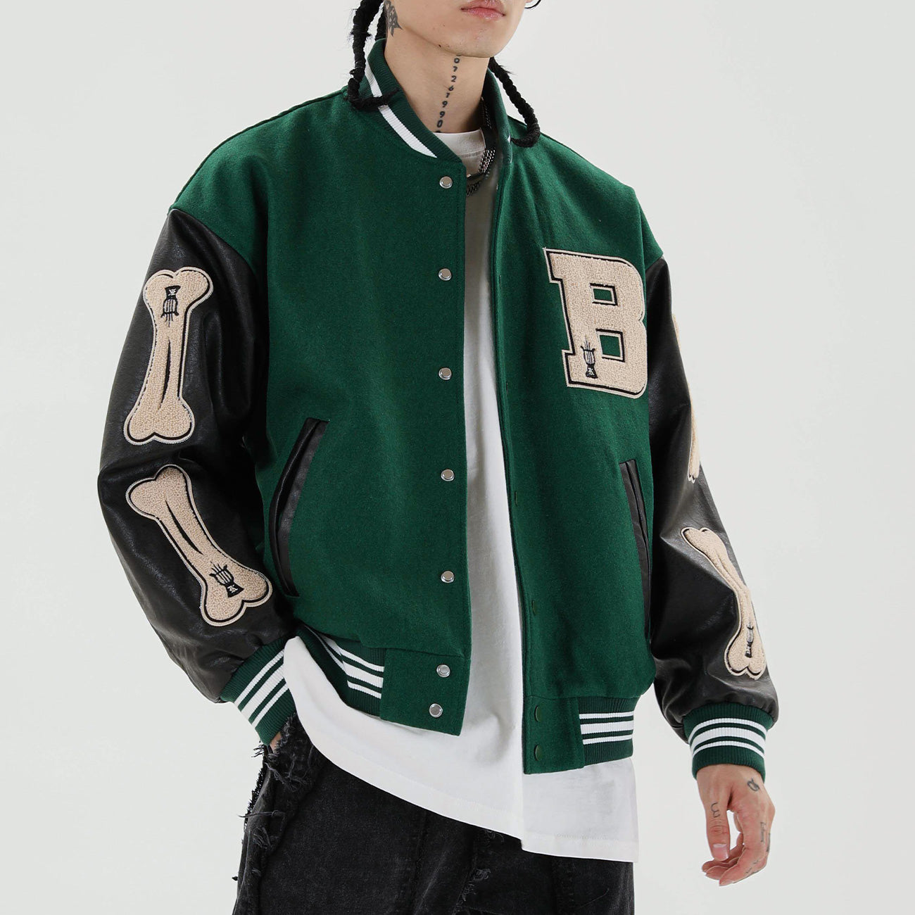 TKPA 2020 Men's Retro Color Block Baseball Jacket