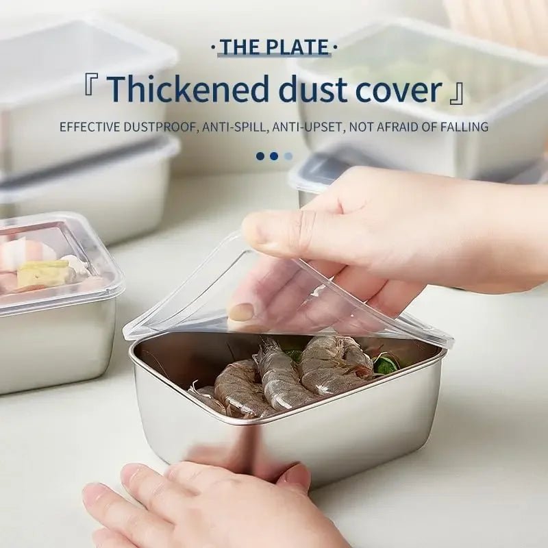 Edelstahl Frischhaltebox luftdicht Kühlschrank Küchen-Organizer - flohmarkt-deutschland.shop