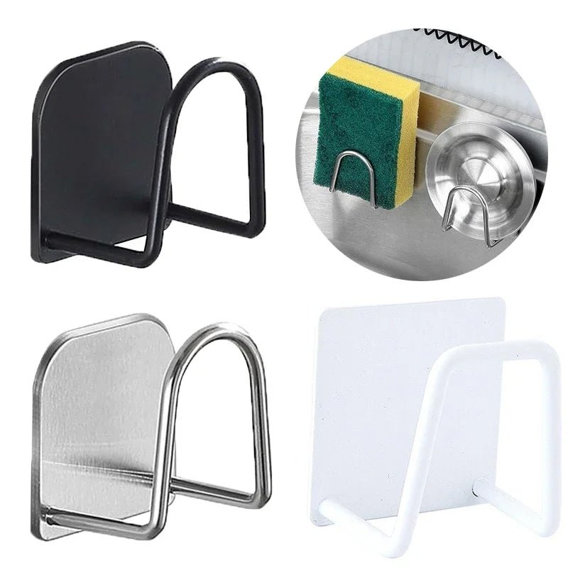 Edelstahl Küchen- und Badezimmer-Gadget: Spülbecken-Schwammhalter, Abtropf-Aufbewahrungsregal & Drahtbürsten-Organizer - flohmarkt-deutschland.shop