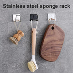 Edelstahl Küchen- und Badezimmer-Gadget: Spülbecken-Schwammhalter, Abtropf-Aufbewahrungsregal & Drahtbürsten-Organizer - flohmarkt-deutschland.shop
