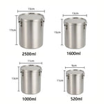 Edelstahl Lagerbehälter Getreide Aufbewahrungsbox Mit Skala Luftdicht Versiegelter Eimer 520/1000/1600/2500 ml - flohmarkt-deutschland.shop