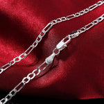 Edle Neu Kommen 925 Silber 4 MM Kette für Männer Frauen Armband Halskette Schmuck-Set Dame Weihnachten Geschenke Charms hochzeit - flohmarkt-deutschland.shop