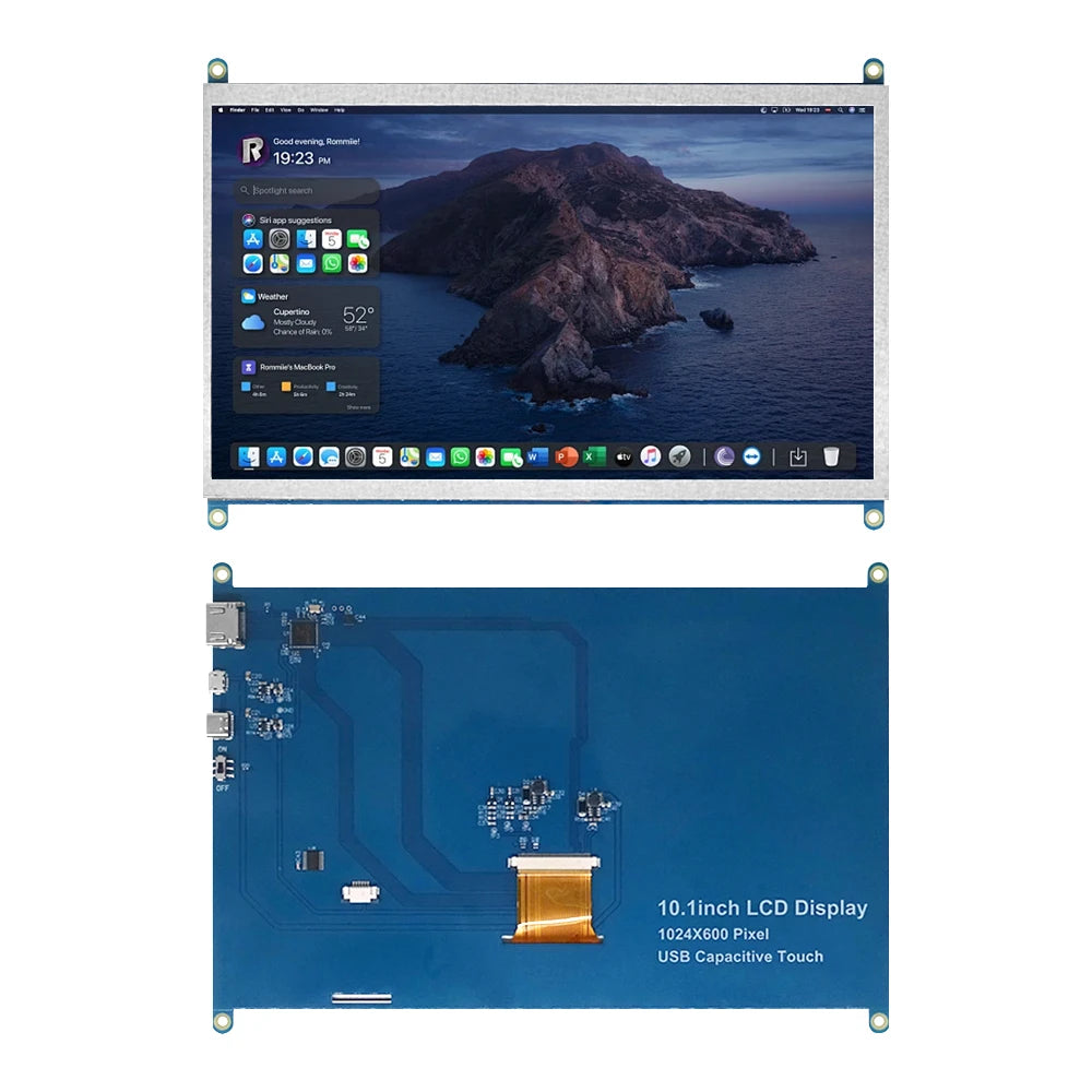 HZWDONE Raspberry Pi Screen 10.1" Touchscreen 1024x600 HDMI Portable Monitor with Fix Hole for Raspberry Pi 5/4/3B/B+ Win11/10/8