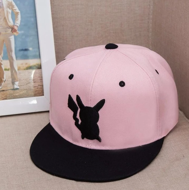 Flat Brim Hat, Hip Hop Cap, Pikachu Sun Hat