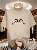 Ein kurzärmeliges Herren-T-Shirt mit Rundhalsausschnitt, natürlich figurbetont für Freizeitkleidung, geeignet für die ganze Sais - flohmarkt-deutschland.shop