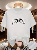Ein kurzärmeliges Herren-T-Shirt mit Rundhalsausschnitt, natürlich figurbetont für Freizeitkleidung, geeignet für die ganze Sais - flohmarkt-deutschland.shop