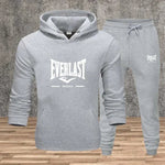 Ein neues modisches Fitness-Jogging-Freizeitset für Herren für Herbst und Winter, bestehend aus zweiteiligem Kapuzenpulloinghose - flohmarkt-deutschland.shop