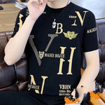 Eis Print T-Shirt Herren – Rundhals, locker, Sommer - flohmarkt-deutschland.shop
