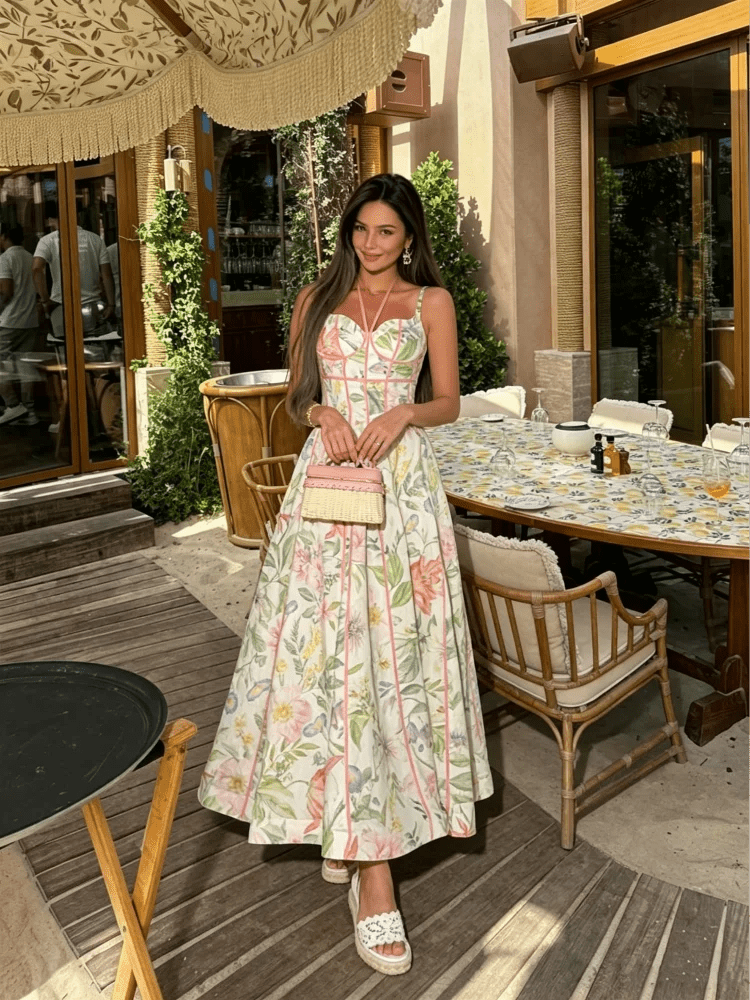 Elegant Printed Women's Summer Dress Sleeveless Halter Waist-closed A-line Lady Dresses Spring Fashion Female Vacation Robe 2026 - flohmarkt-deutschland.shop