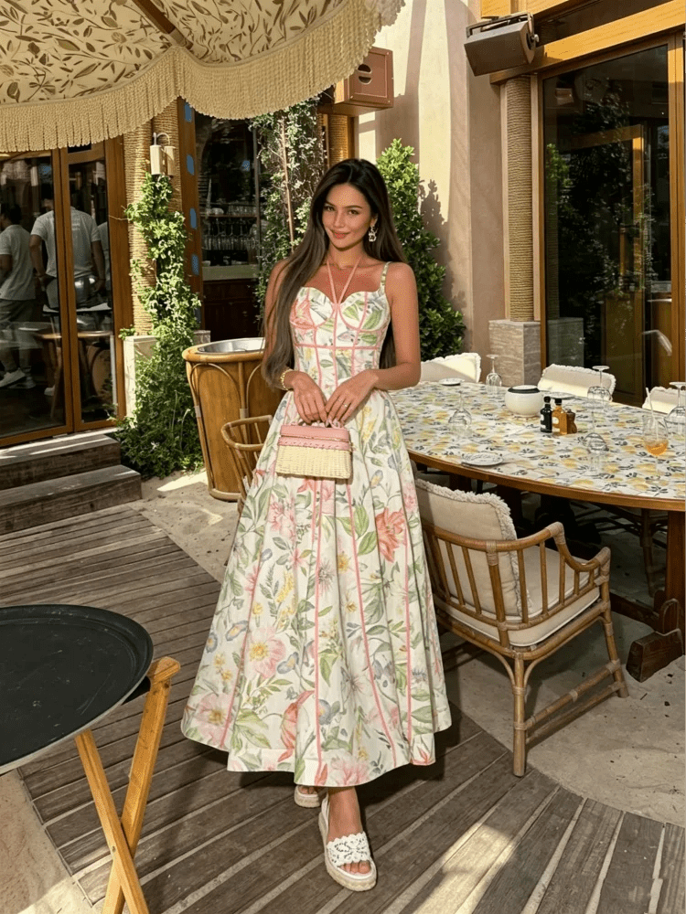 Elegant Printed Women's Summer Dress Sleeveless Halter Waist-closed A-line Lady Dresses Spring Fashion Female Vacation Robe 2026 - flohmarkt-deutschland.shop