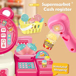Elektrische Supermarkt-Kasse Spielzeug, Kinder-Spielhaus-Spielzeug Einkaufs-Cartoon-Frosch-Tier-Geschenke für Kinder - flohmarkt-deutschland.shop