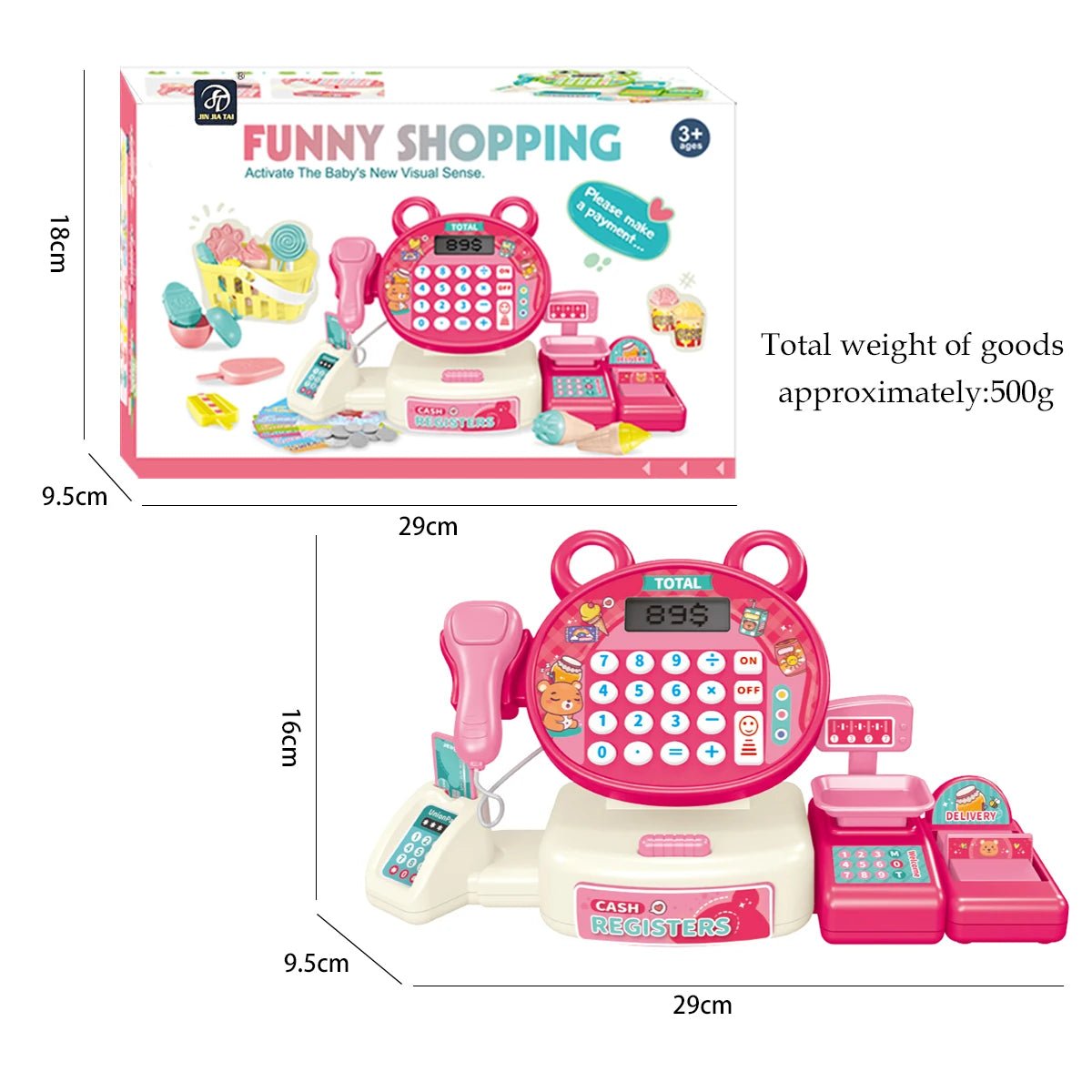 Elektrische Supermarkt-Kasse Spielzeug, Kinder-Spielhaus-Spielzeug Einkaufs-Cartoon-Frosch-Tier-Geschenke für Kinder - flohmarkt-deutschland.shop