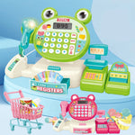 Elektrische Supermarkt-Kasse Spielzeug, Kinder-Spielhaus-Spielzeug Einkaufs-Cartoon-Frosch-Tier-Geschenke für Kinder - flohmarkt-deutschland.shop